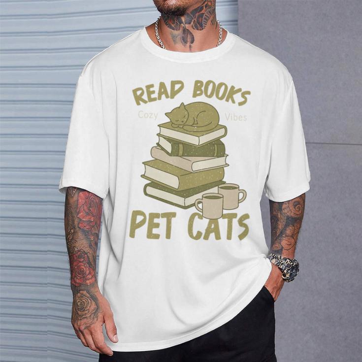 Book Lover Women Read Books Pet Cats Premium Tri-Blend T-Shirt Gifts for Him