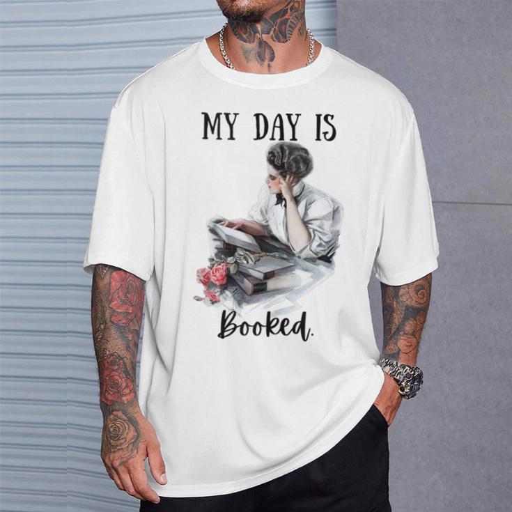 Book Lovers My Day Is Booked Vintage T-Shirt Gifts for Him