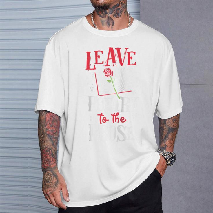 Book Reading Leave Poetry To The Prose Raglan Baseball Tee T-Shirt Gifts for Him