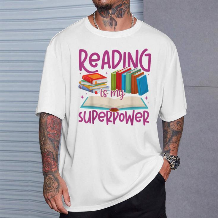 Book Reading Reading Is My Superpower T-Shirt Gifts for Him
