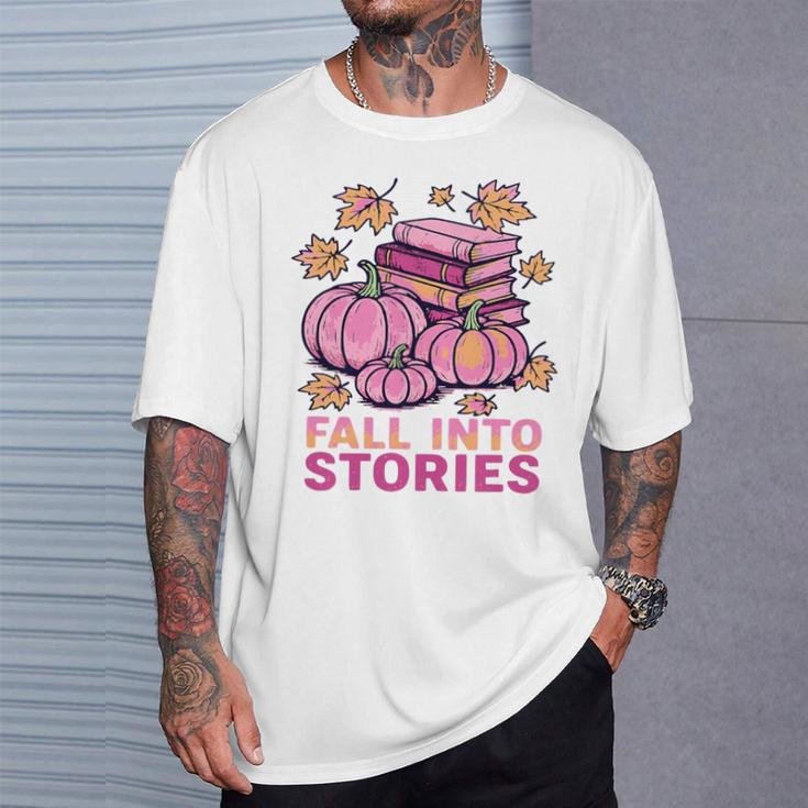 Bookcore Coquette Pinkoween Fall Into Stories Books Premium Tri-Blend T-Shirt Gifts for Him
