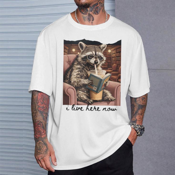 Bookish Mom Raccoon I Live Here Now Library Book Lover T-Shirt Gifts for Him Bookish Mom Raccoon I Live Here Now Library Book Lover T-Shirt Gifts for Him