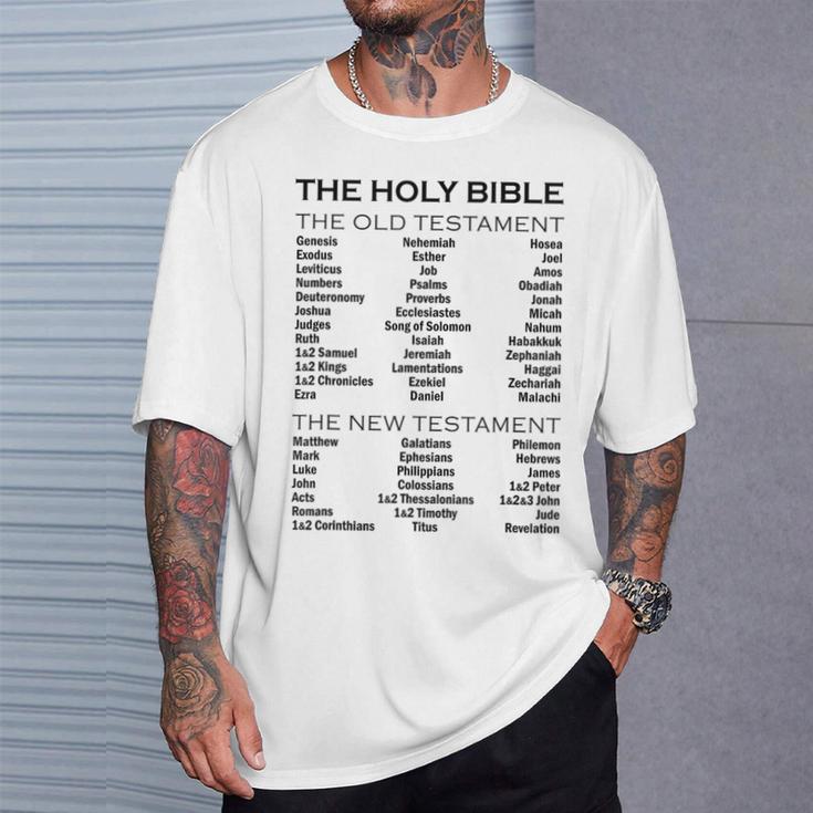 The Books Of The Bible Old And New Testament Complete List T-Shirt Gifts for Him
