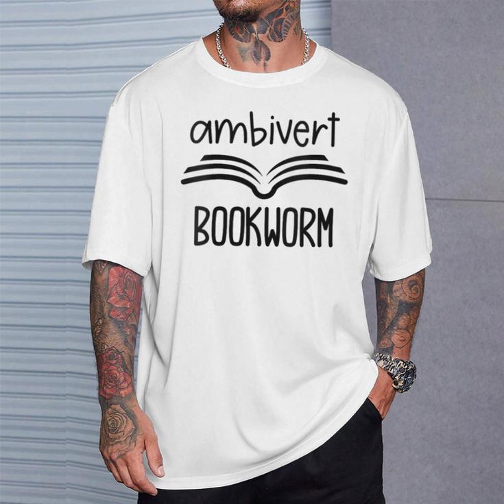 Bookworm Ambivert Fun Book Lovers Reading T-Shirt Gifts for Him