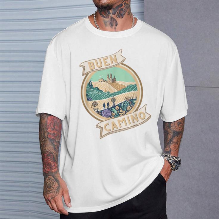 Buen Camino De Santiago Compostela Shirt Souvenir Tee Book T-Shirt Gifts for Him