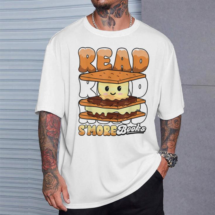 Camping Reading Fun Book Lover Camper Librarian T-Shirt Gifts for Him