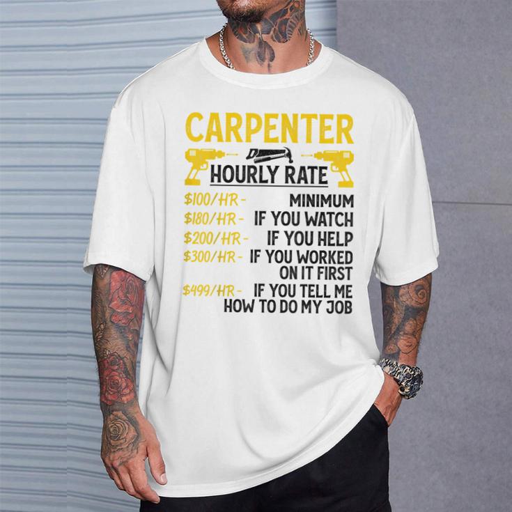 メンズ Carpenter Hourly Rate For Woodworker Carpenter Retro Tシャツ 彼への贈り物