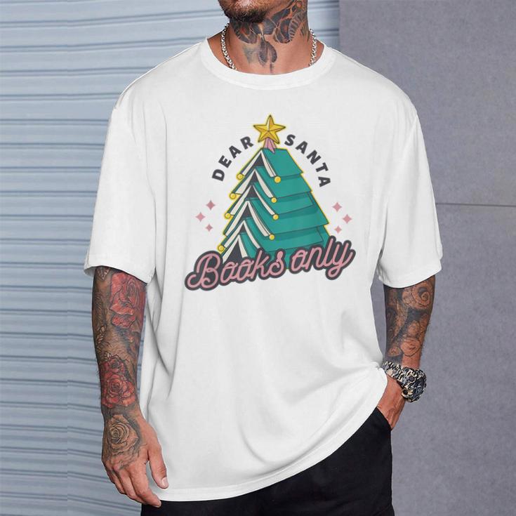 Christmas Book Read Reading Present Santa Claus T-Shirt Gifts for Him
