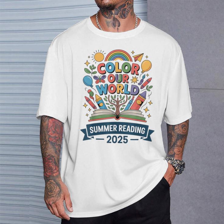 Color Our World Summer Reading 2025 Book Wildflowers T-Shirt Gifts for Him Color Our World Summer Reading 2025 Book Wildflowers T-Shirt Gifts for Him