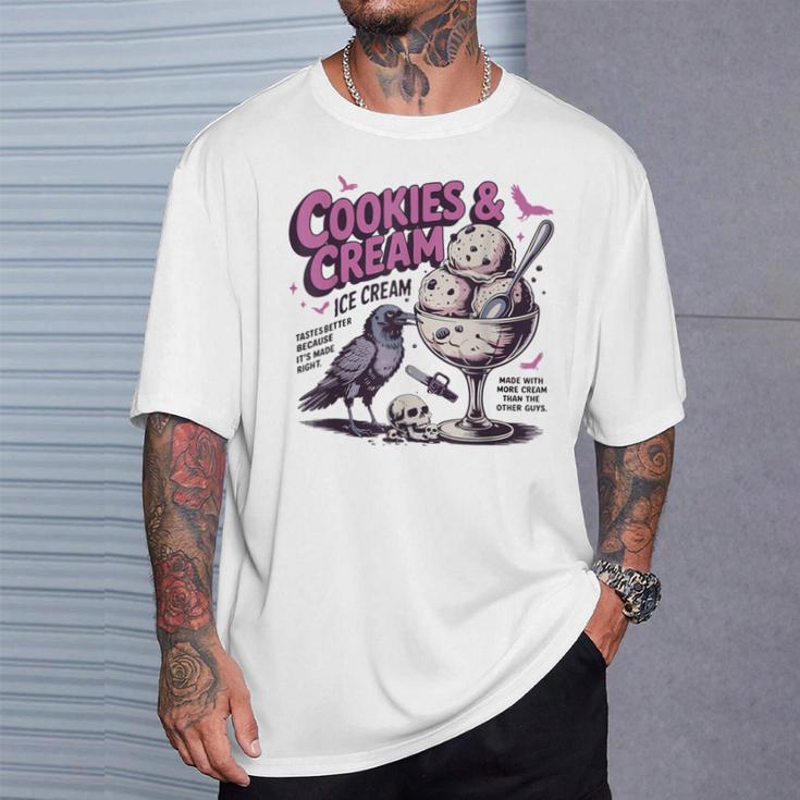Cookie & Cream Ice Cream Butcher And Bird Book Lover T-Shirt Gifts for Him