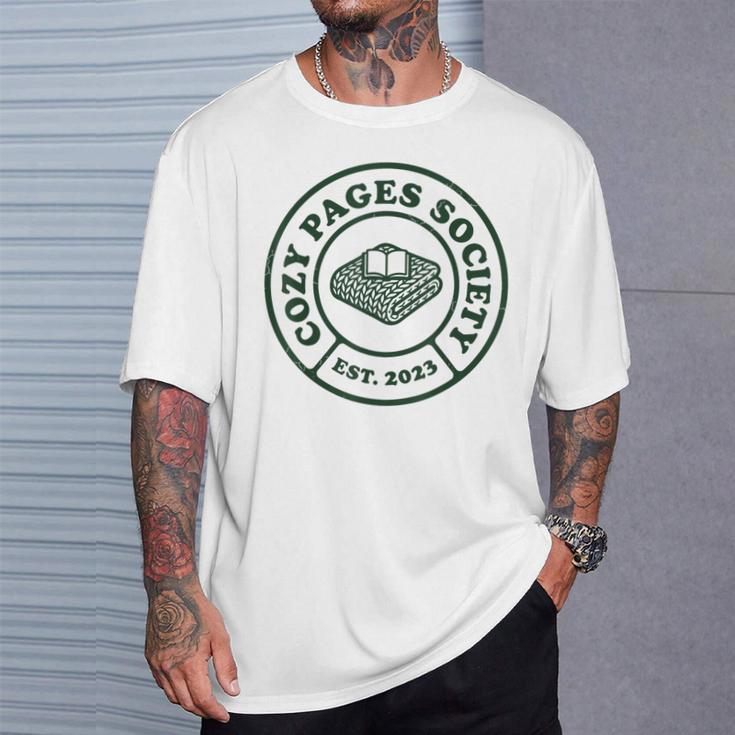 Cozy Pages Society Readers Book Lovers Bookish T-Shirt Gifts for Him