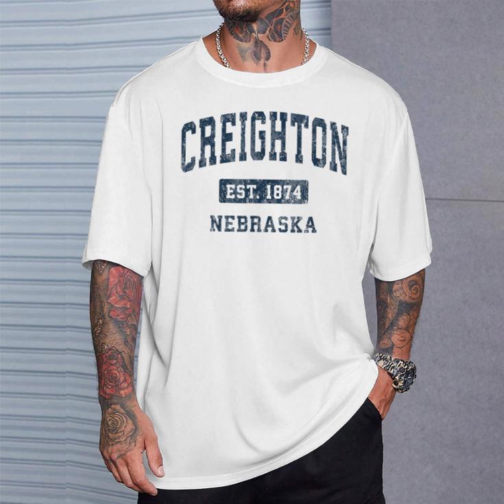 Creighton ネブラスカne ビンテージアスレチックスポーツデザイン Tシャツ 彼への贈り物