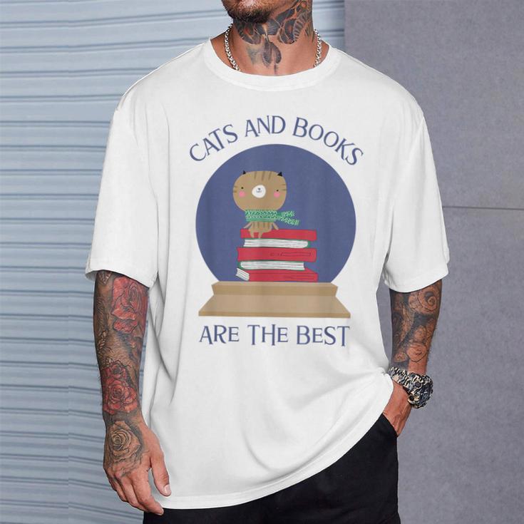 Cute CATS AND BOOKS ARE THE BEST SNOW GLOBE T-Shirt Gifts for Him Cute CATS AND BOOKS ARE THE BEST SNOW GLOBE T-Shirt Gifts for Him
