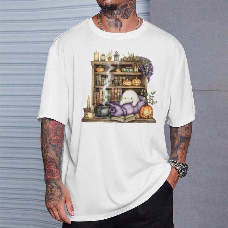 Cute Halloween Bookshelf Premium Tri-Blend T-Shirt Gifts for Him
