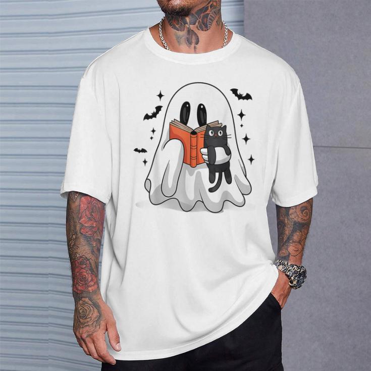 Cute Halloween Ghost Reading Book T-Shirt Gifts for Him Cute Halloween Ghost Reading Book T-Shirt Gifts for Him