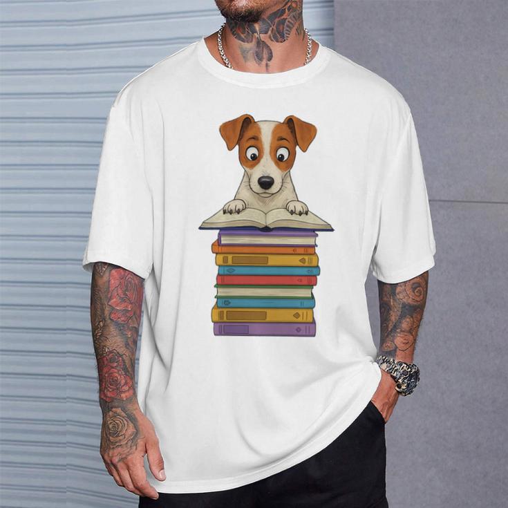 Cute Jack Russel Dog Reading On Pile Of Books Premium Tri-Blend T-Shirt Gifts for Him Cute Jack Russel Dog Reading On Pile Of Books Premium Tri-Blend T-Shirt Gifts for Him