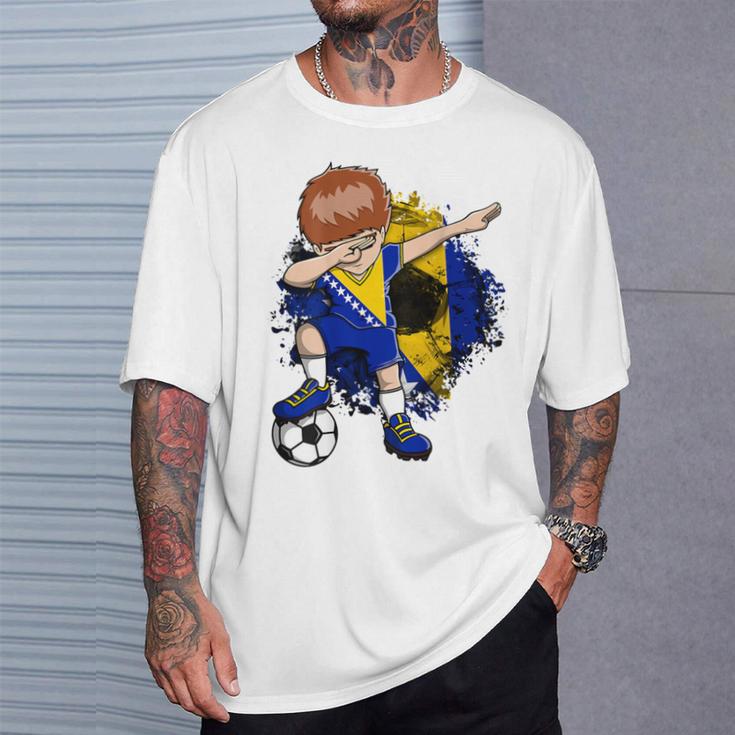 Dabbingoccer Boy Bosnien Herzegowina Lovers Trikot Bosnien T-Shirt Geschenke für Ihn
