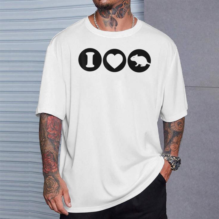 De Ratas I Love Rat De Ratas Camiseta unisex Regalos para él