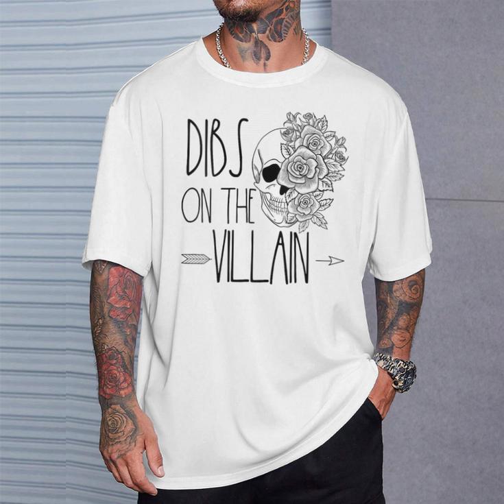 Dibs On The Villain Dark Romance Reader Romantasy Book Lover T-Shirt Gifts for Him