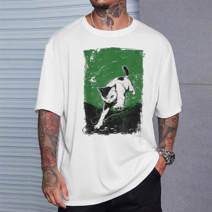 Dim The Lights 012 メンズ ロック ライブ フェス バンド 音楽 おしゃれ キッズ 猫 Cat Tシャツ 彼への贈り物