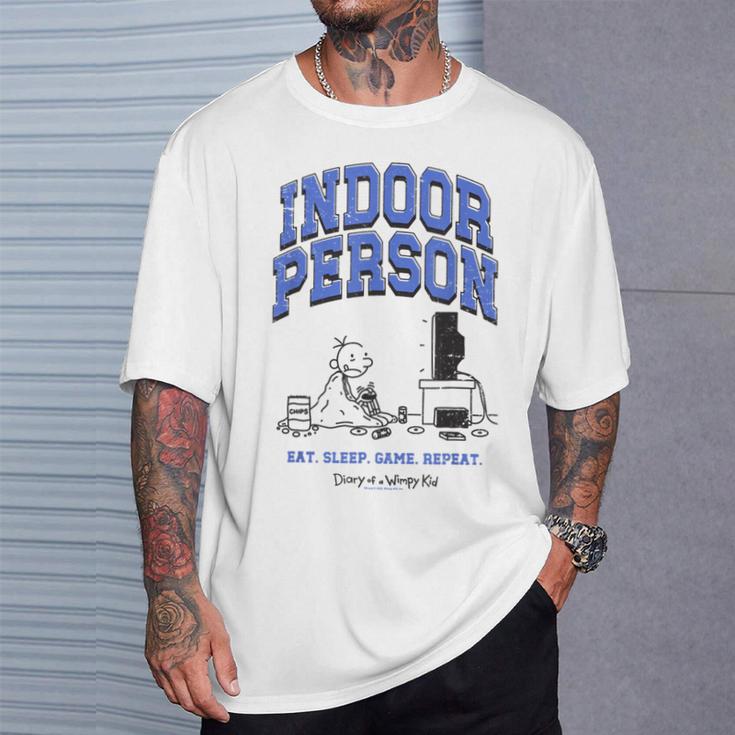 DOAWK Indoor Person Eat Sleep Game Repeat Book Series T-Shirt Gifts for Him
