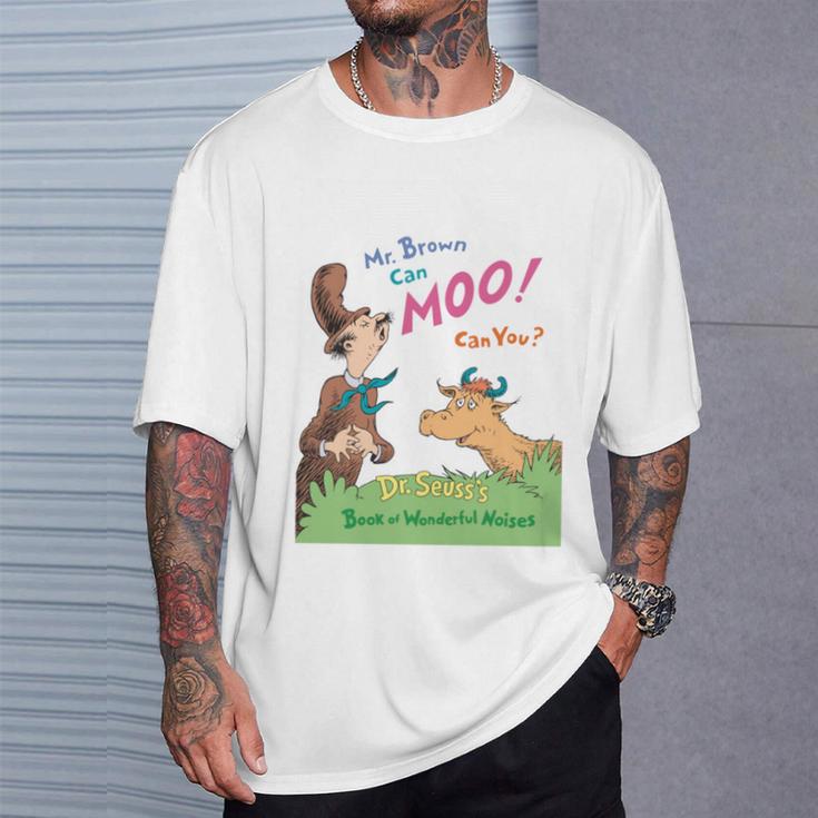 Dr Seuss Mr Brown Can Moo Book Cover T-Shirt Gifts for Him