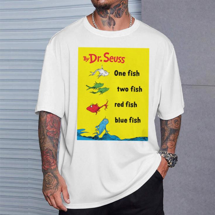 Dr Seuss One Fish Two Fish Book Cover T-Shirt Gifts for Him Dr Seuss One Fish Two Fish Book Cover T-Shirt Gifts for Him