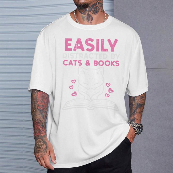 Easily Distracted By Cats Books Bookworm Women Girls Kids Performance T-Shirt Gifts for Him Easily Distracted By Cats Books Bookworm Women Girls Kids Performance T-Shirt Gifts for Him
