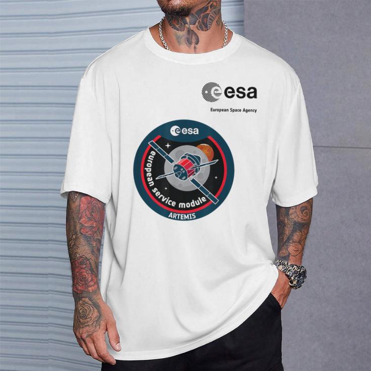 Esa欧州宇宙機関ミッションesmアルテミスパッチ Tシャツ 彼への贈り物