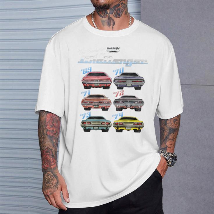 Evolution Of The Challenger、ホットロッド、マッスルカー、マグナム、RTe Tシャツ 彼への贈り物