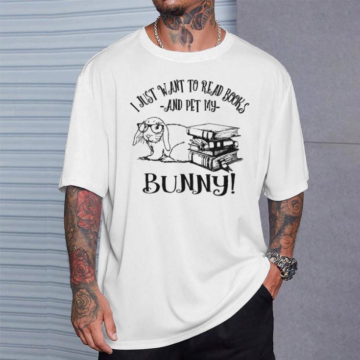 Girls Read Books Mini Holland Lop Bunny Rabbit Lover T-Shirt Gifts for Him