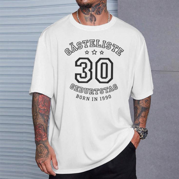 Guest List 30th Birthday 1990 Guest Book In Shirt Font T-Shirt Gifts for Him Guest List 30th Birthday 1990 Guest Book In Shirt Font T-Shirt Gifts for Him