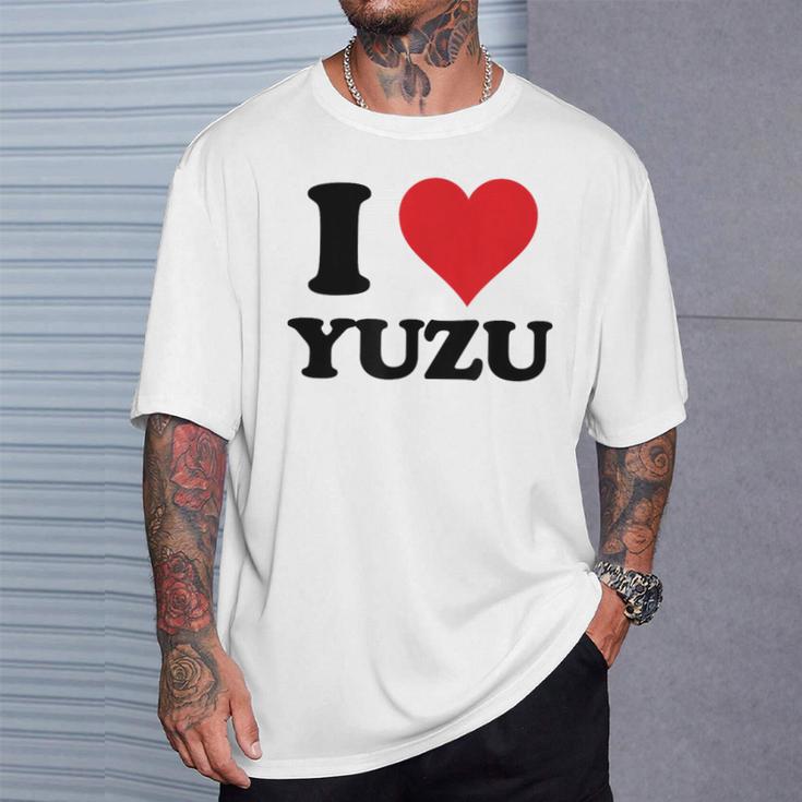I Heart ゆず ファーストネーム I Love パーソナライズ Tシャツ 彼への贈り物