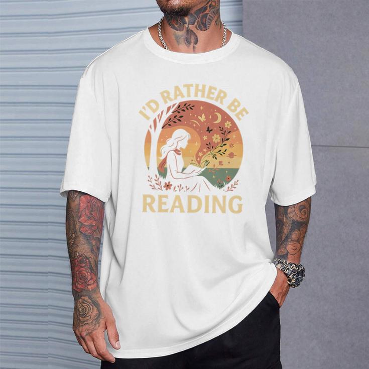 I'd Rather Be Reading Book Lover Vintage Sunset Apparel Premium Tri-Blend T-Shirt Gifts for Him I'd Rather Be Reading Book Lover Vintage Sunset Apparel Premium Tri-Blend T-Shirt Gifts for Him