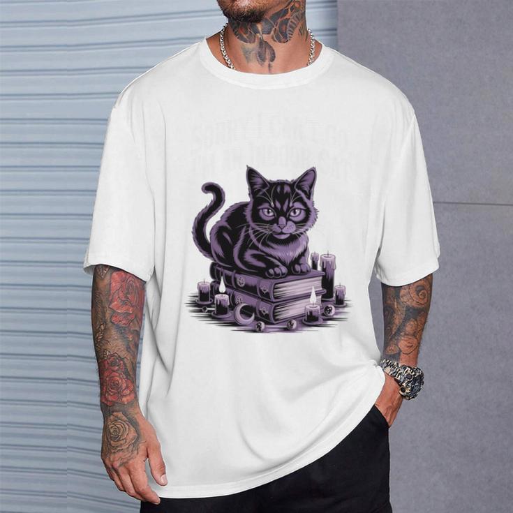 I'm An Indoor Cat Cute Witch Kitten With Books And Candles T-Shirt Gifts for Him