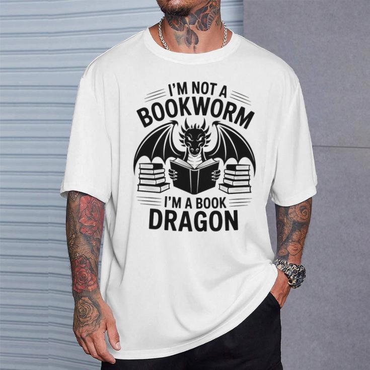 I'm Not a Bookworm I'm a Book Dragon For Fantasy Lovers Premium Tri-Blend T-Shirt Gifts for Him