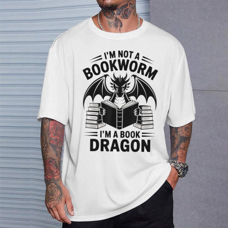 I'm Not a Bookworm I'm a Book Dragon Fantasy Readers Club T-Shirt Gifts for Him