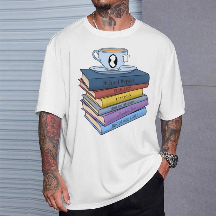 Jane Austen Books And Tea T-Shirt Gifts for Him