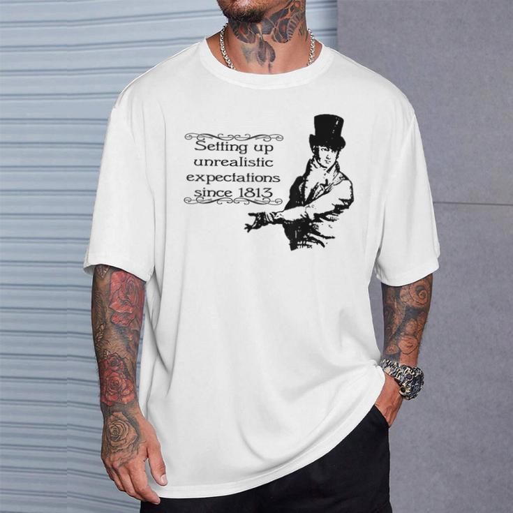 Jane Austen Mr Darcy Expectations Literary Book Club T-Shirt Gifts for Him