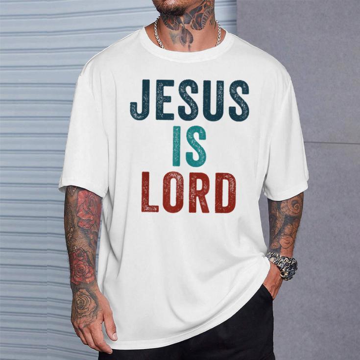 Jesus Is Lord – Christian Faithintage Born-Again Graphic Tシャツ 彼への贈り物