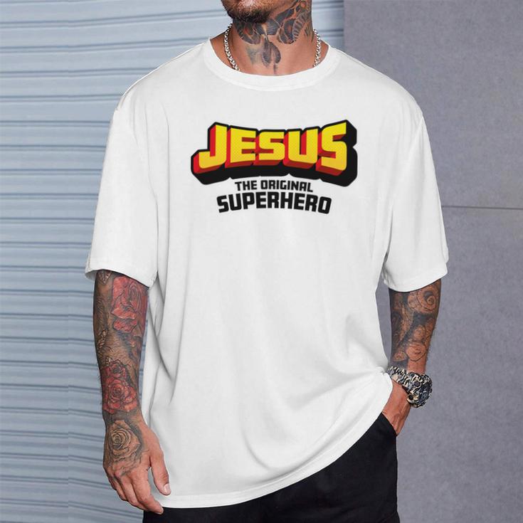 Jesus The Original Superhero Comic Book Christian Faith T-Shirt Gifts for Him Jesus The Original Superhero Comic Book Christian Faith T-Shirt Gifts for Him