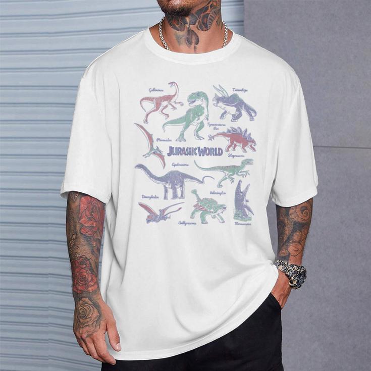 Jurassic World Dinosaurs Textbook Page T-Shirt Gifts for Him