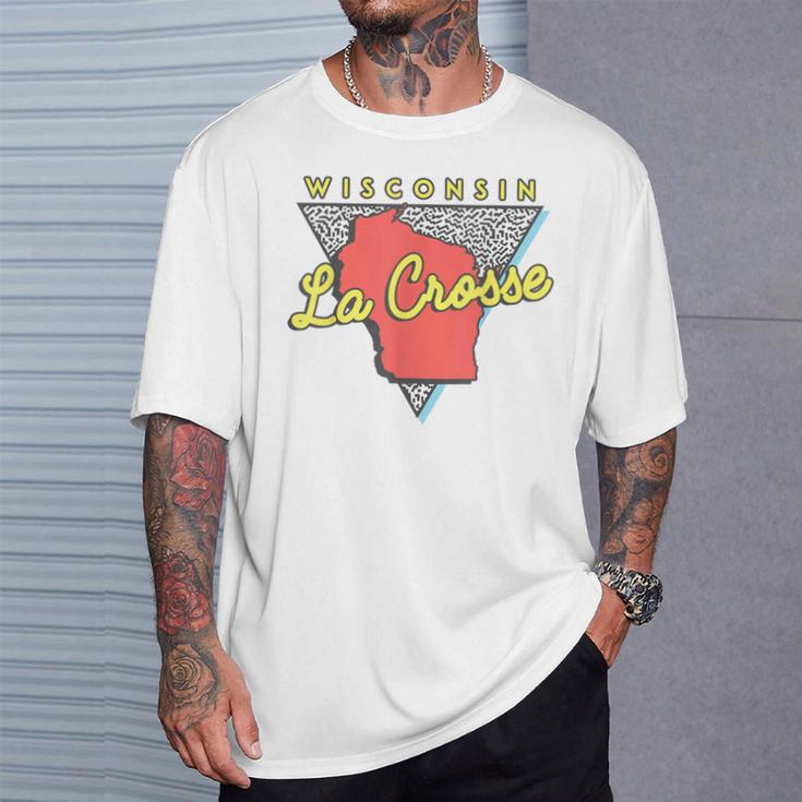 La Crosse ウィスコンシン ヴィンテージ Wi レトロ トライアングル Tシャツ 彼への贈り物
