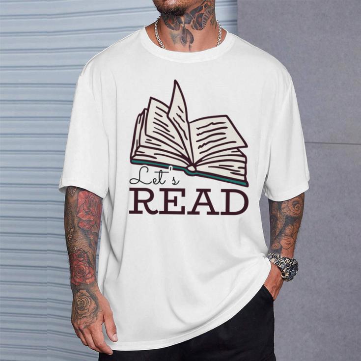 Let's Read Books T-Shirt Gifts for Him