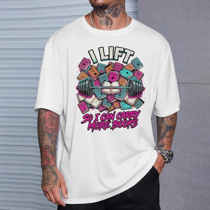 I Lift So I Can Carry More Books Reader Weightlifting Premium Tri-Blend T-Shirt Gifts for Him