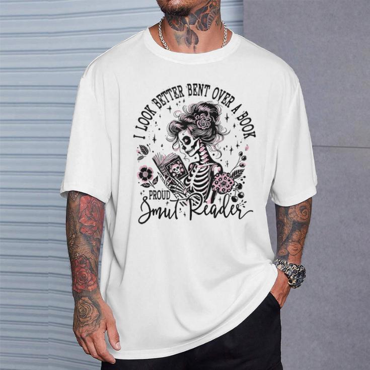 I Look Better Bent Over A Book Smut Reader Skeleton Women T-Shirt Gifts for Him