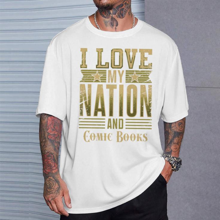 I Love My Nation And Comic Books – Patriotic American Premium Tri-Blend T-Shirt Gifts for Him