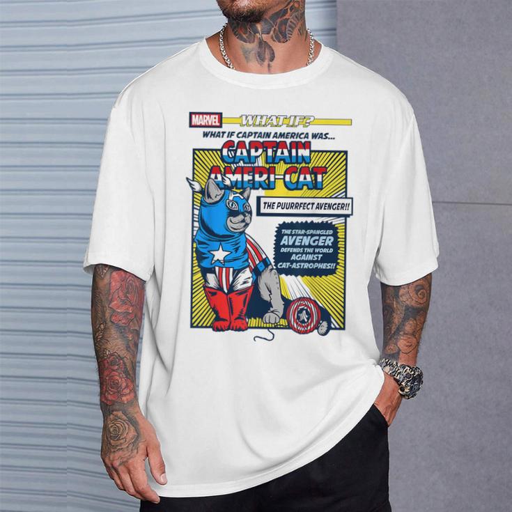 Marvel What If Captain Ameri-Cat Comic Book Cover T-Shirt Gifts for Him Marvel What If Captain Ameri-Cat Comic Book Cover T-Shirt Gifts for Him