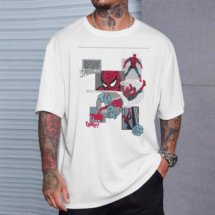 Marvel Comics Spider-Man Classic Comic Book Collage T-Shirt Gifts for Him