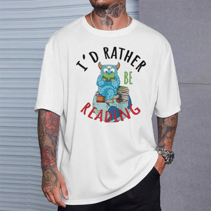 Monster Love Reading Animal Book Lover I'd Rather Be Reading Raglan Baseball Tee T-Shirt Gifts for Him Monster Love Reading Animal Book Lover I'd Rather Be Reading Raglan Baseball Tee T-Shirt Gifts for Him